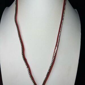 Suede and Crystal Key/ID Lanyard